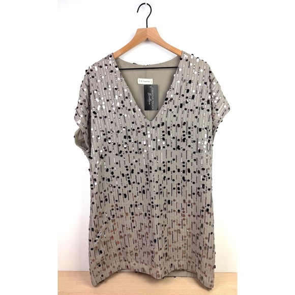 By Together NWT Small Women's Sequin Mini Dress V Neck Sleeveless Party Cocktail - Picture 1 of 8